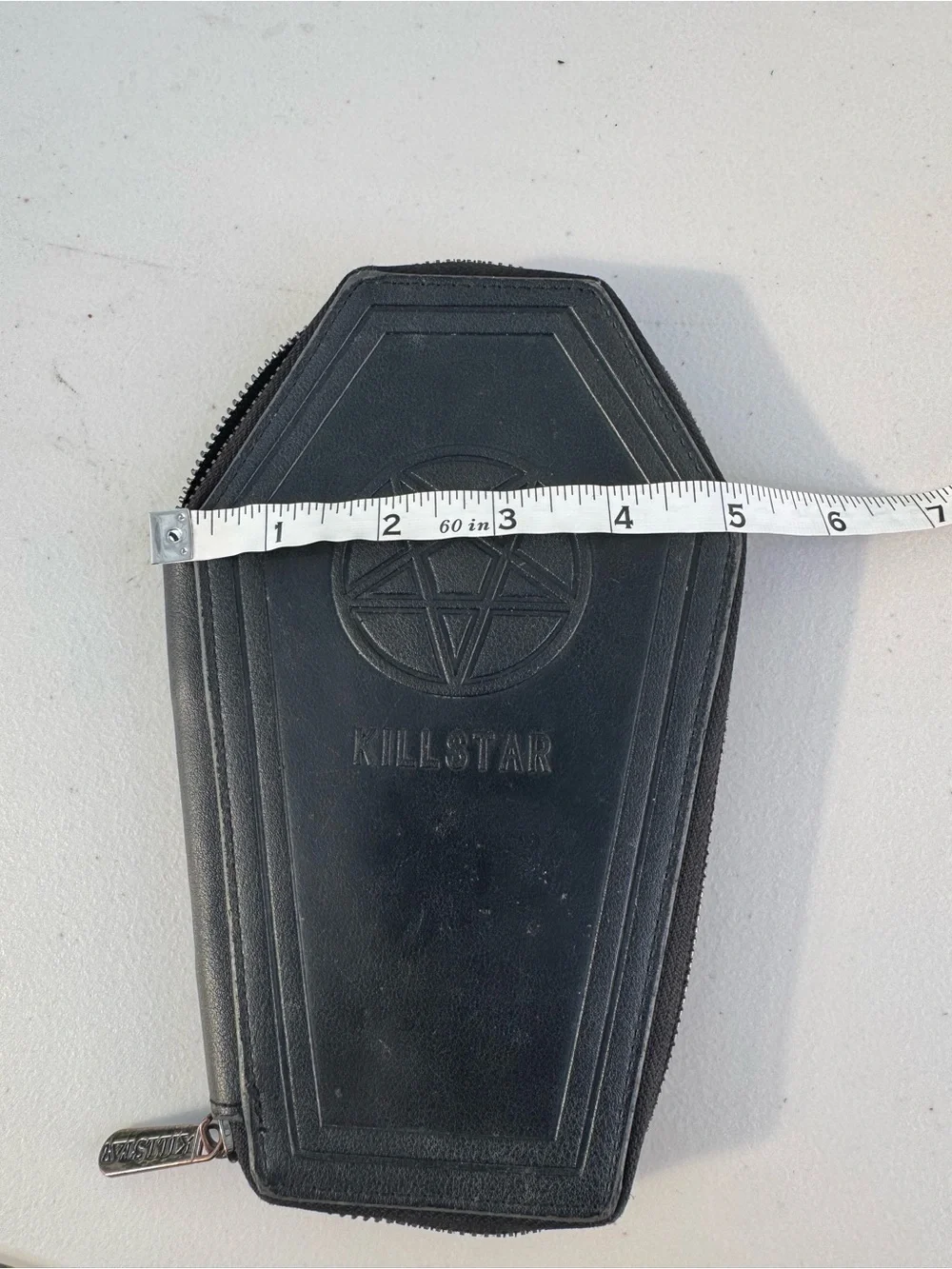 Killstar Black Coffin Wallet with Embossed Pentagram